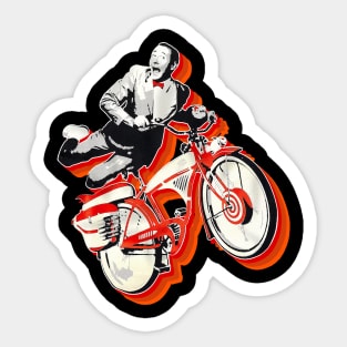 Pee Wee Herman Bicyle Jump Retro Sticker